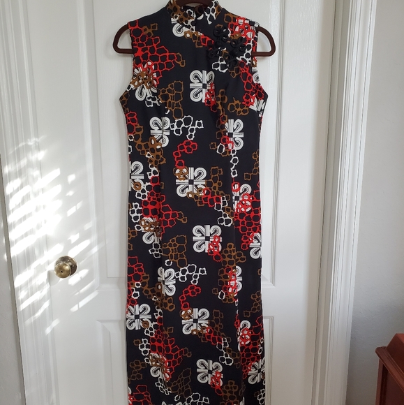 PARTY IN STYLE! FUNKY PRINT ASIAN STYLE 60s DRESS - Picture 3 of 8